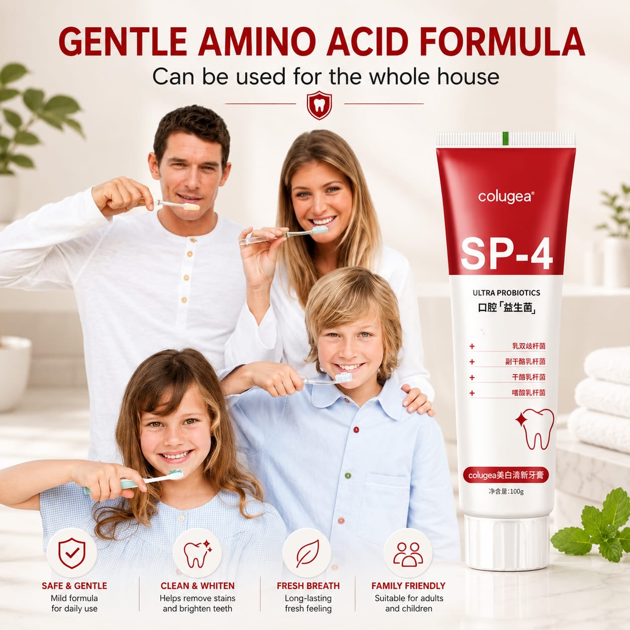 (Buy 1 Get 1 Free) SP-4 Probiotic Brightening and cleaning toothpaste